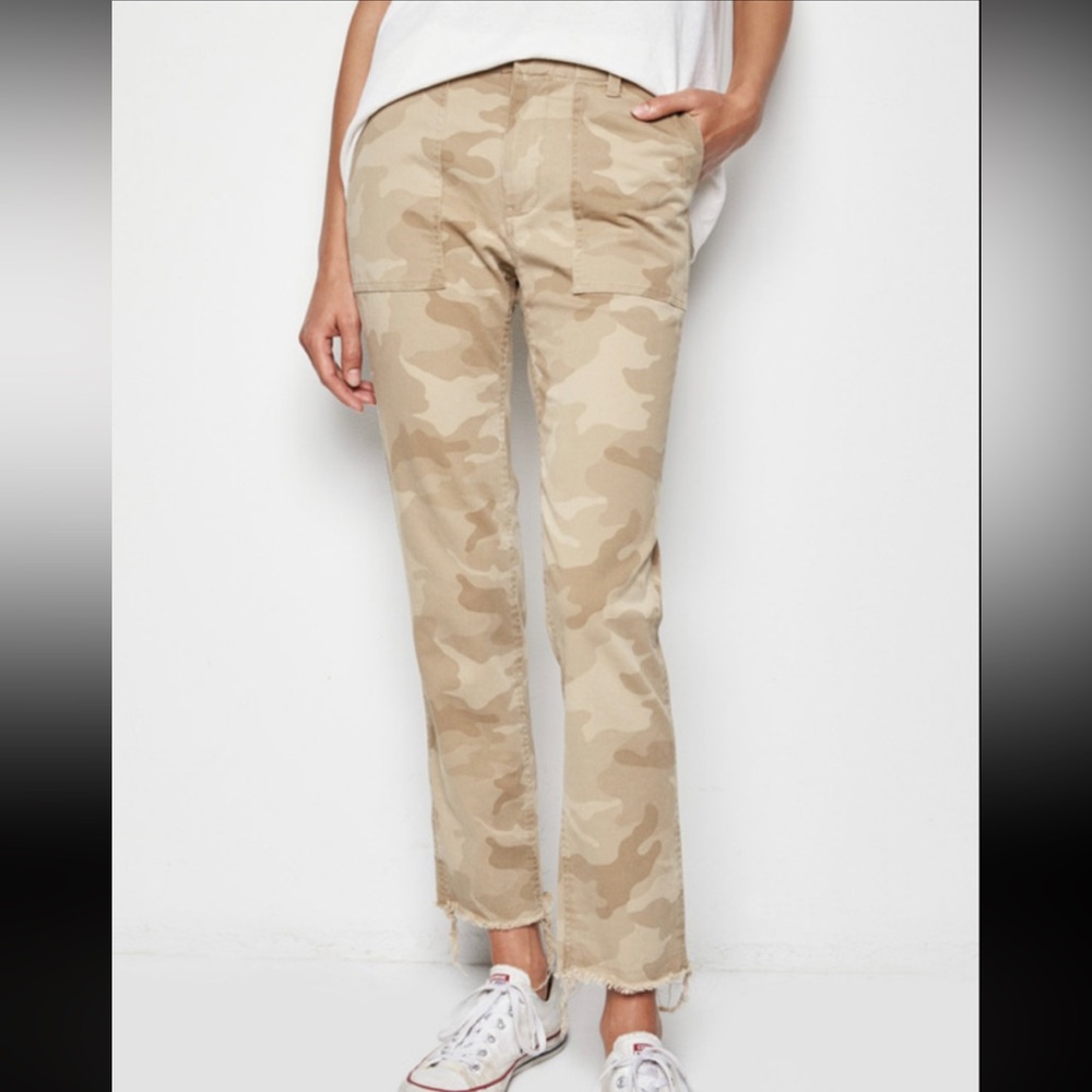 Nili Lotan Jenna Camo Raw Hem Pant Size 4